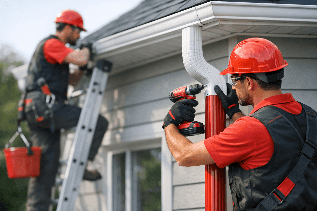 Downspout Installation service by Affordable Roofing